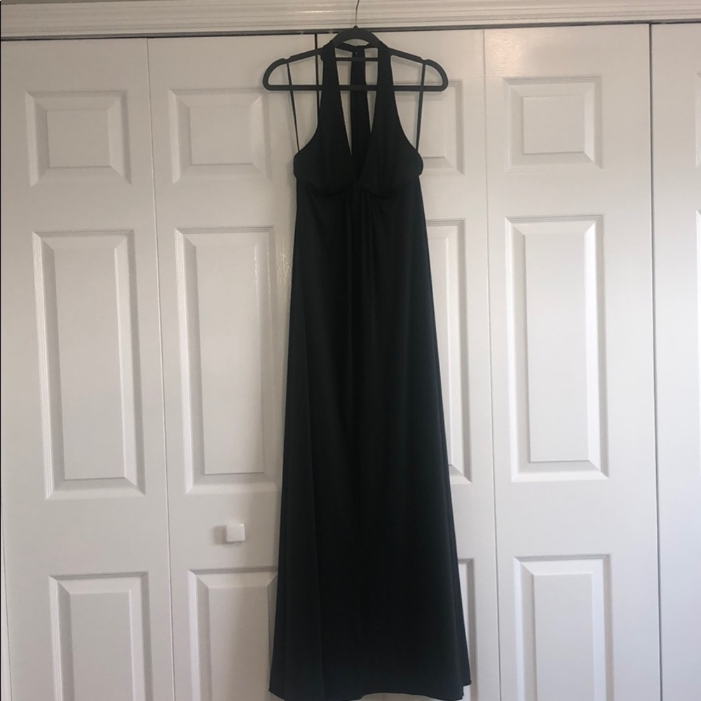 BCBG MAXAZRIA XS Dark Green Halter Maxi Dress